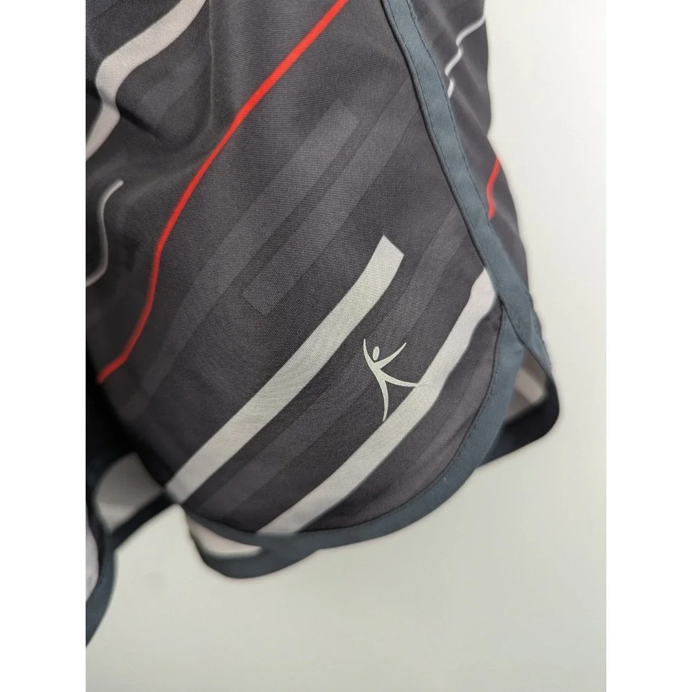 Danskin Now Women's Shorts Large Multicolor Striped Gray Jogging Gym Athleisure‎